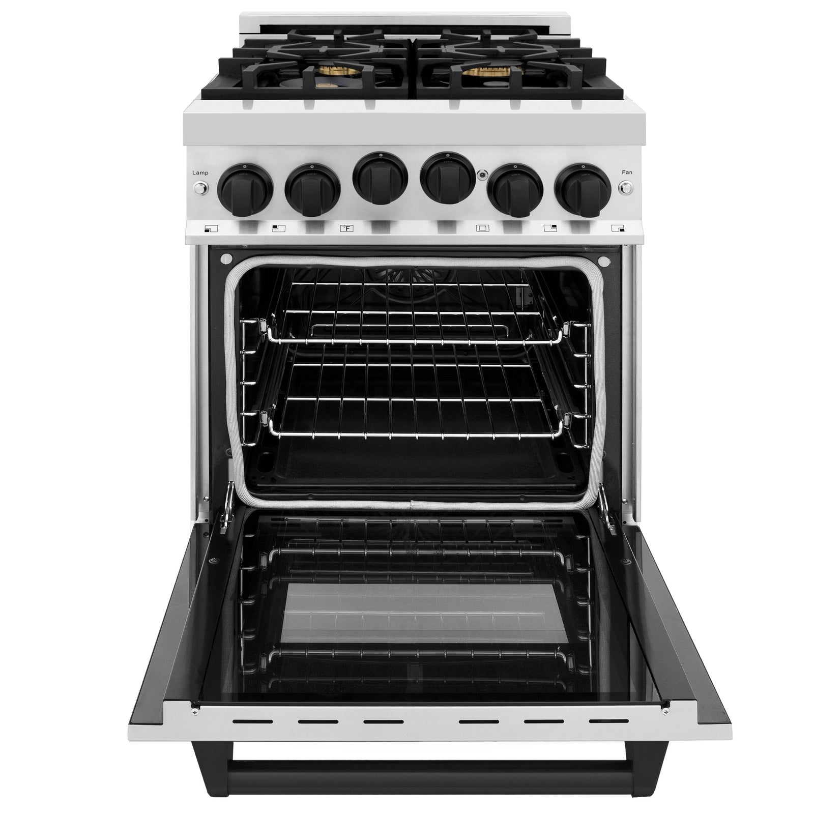 ZLINE Autograph Edition 24 in. Range with Gas Burner and Gas Oven in Stainless Steel with Matte Black Accents, RGZ-24-MB - Smart Kitchen Lab