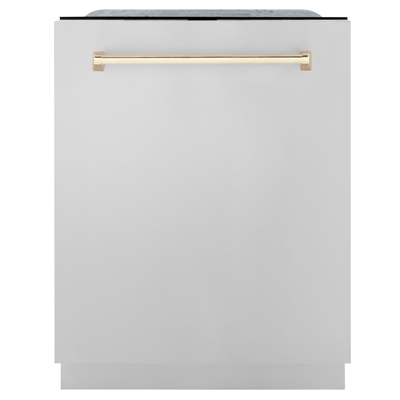 ZLINE Autograph Edition 24 In. Tall Dishwasher, Touch Control, in Stainless Steel with Gold Handle, DWMTZ-304-24-G - Smart Kitchen Lab