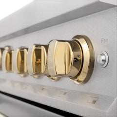 ZLINE Autograph Edition 36 in. Gas Burner/Gas Oven Range in DuraSnow® with Gold Accents, RGSZ-SN-36-G - Smart Kitchen Lab