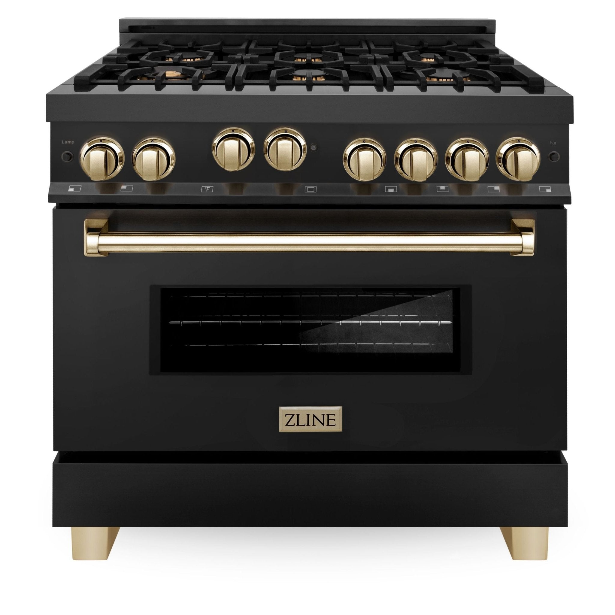 ZLINE Autograph Edition 36 in. Range with Gas Stove and Gas Oven in Stainless Steel with Gold Accents, RGZ-36-G - Smart Kitchen Lab