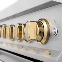 ZLINE Autograph Edition 36 in. Range with Gas Stove and Gas Oven in Stainless Steel with Gold Accents, RGZ-36-G - Smart Kitchen Lab