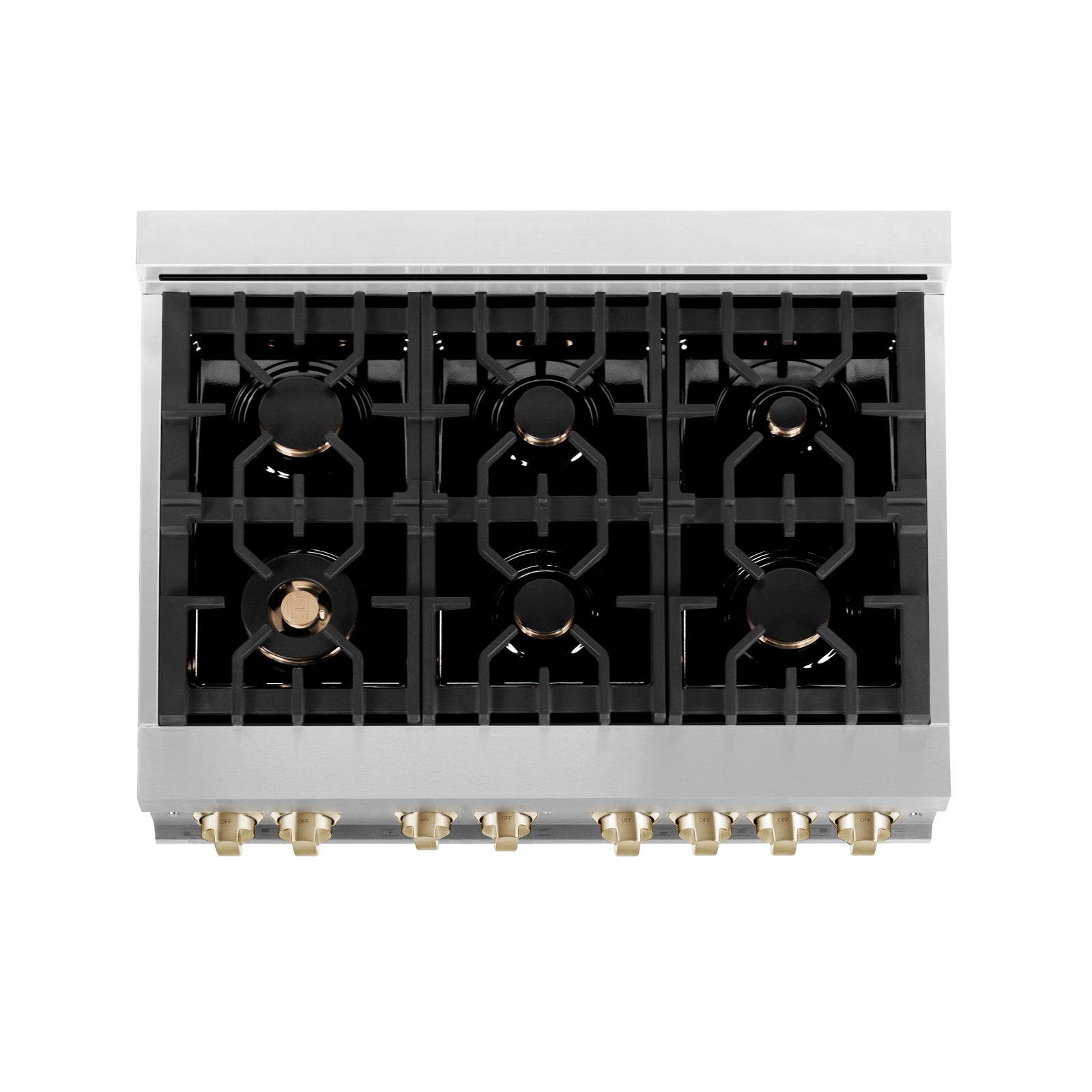 ZLINE Autograph Edition 36 in. Range with Gas Stove and Gas Oven in Stainless Steel with Gold Accents, RGZ-36-G - Smart Kitchen Lab