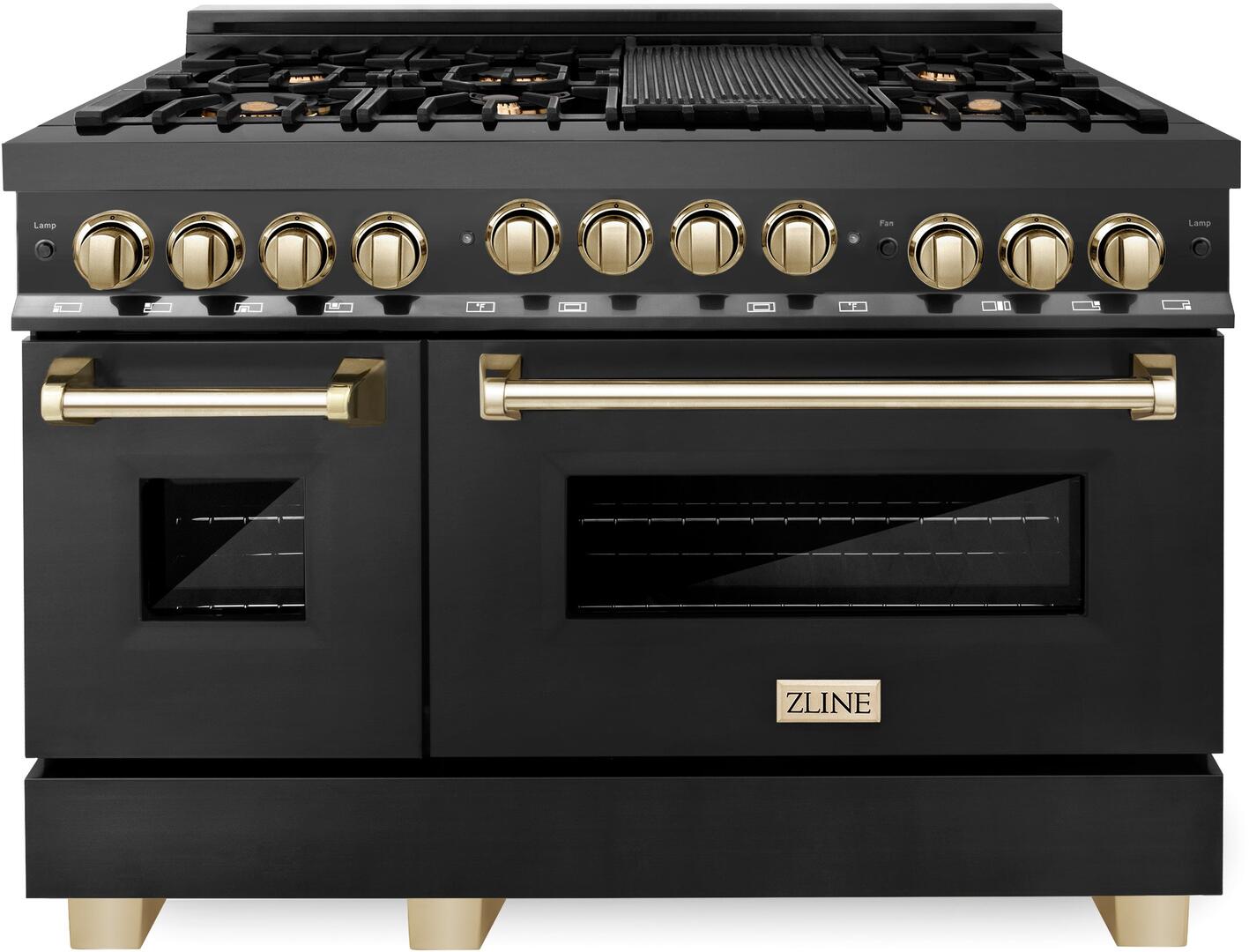 ZLINE Autograph Edition 48 Inch 6.0 cu. ft. Gas Range in Stainless Steel with Gold Accents, RGZ-48-G - Smart Kitchen Lab