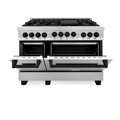 ZLINE Autograph Edition 48 Inch 6.0 cu. ft. Gas Range in Stainless Steel with Matte Black Accents, RGZ-48-MB - Smart Kitchen Lab