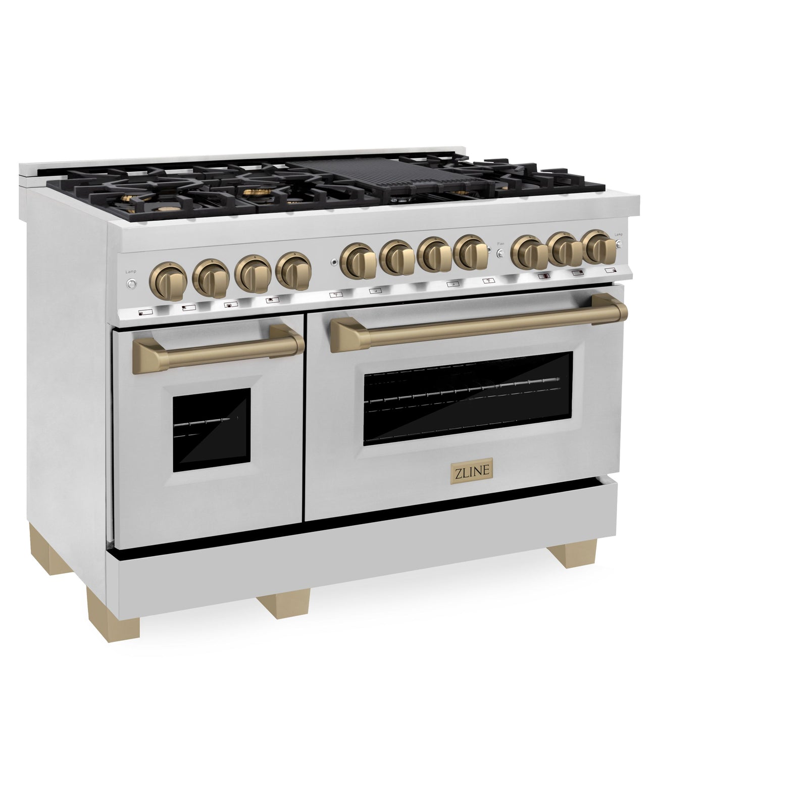 ZLINE Autograph Edition 48 Inch 6.0 cu. ft. Range with Gas Stove and Gas Oven in Stainless Steel with Champagne Bronze Accents, RGZ-48-CB - Smart Kitchen Lab