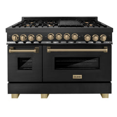 ZLINE Autograph Edition 48 Inch 6.0 cu. ft. Range with Gas Stove and Gas Oven in Stainless Steel with Champagne Bronze Accents, RGZ-48-CB - Smart Kitchen Lab