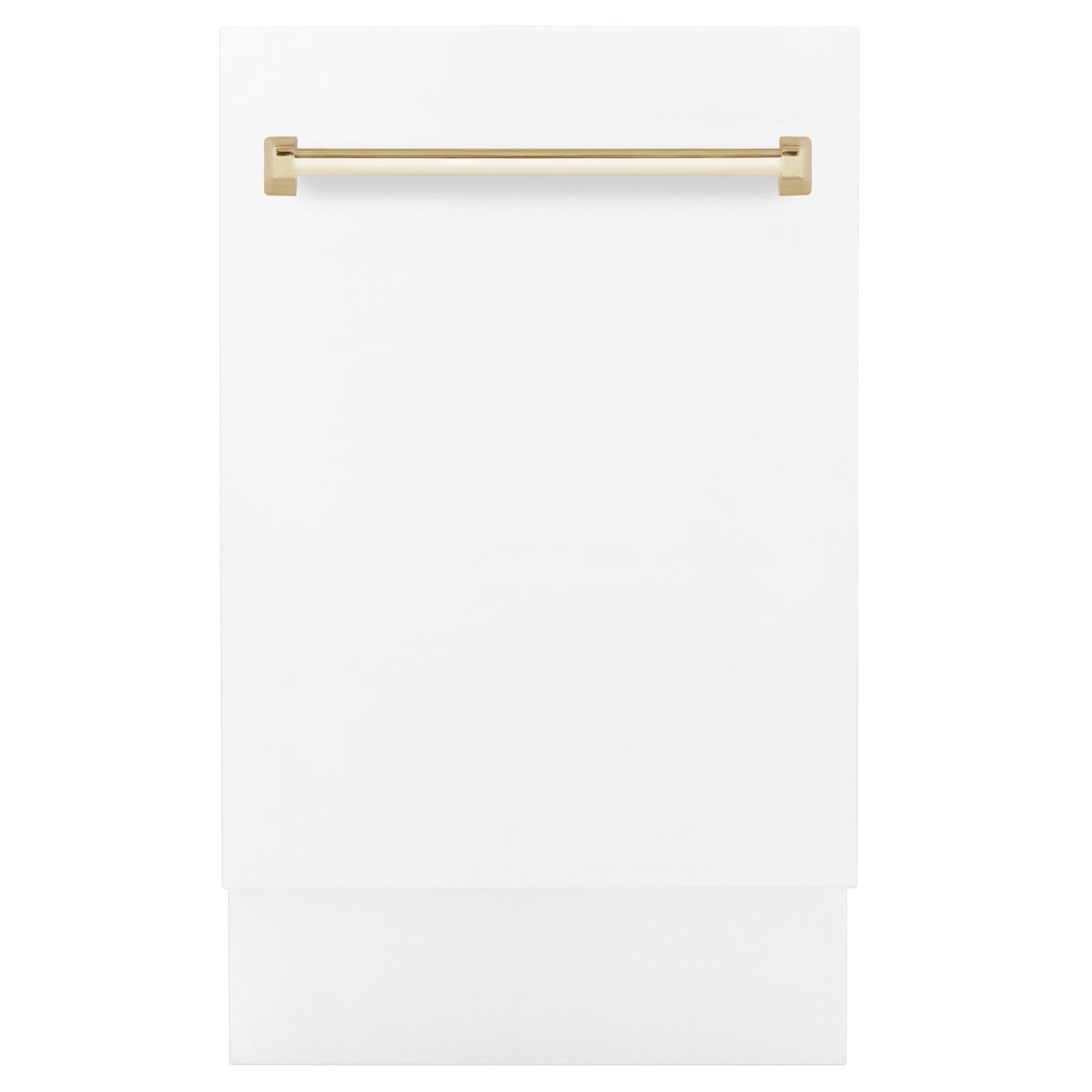 ZLINE Autograph Series 18 In. Dishwasher in White Matte with Gold Handle, DWVZ-WM-18-G - Smart Kitchen Lab