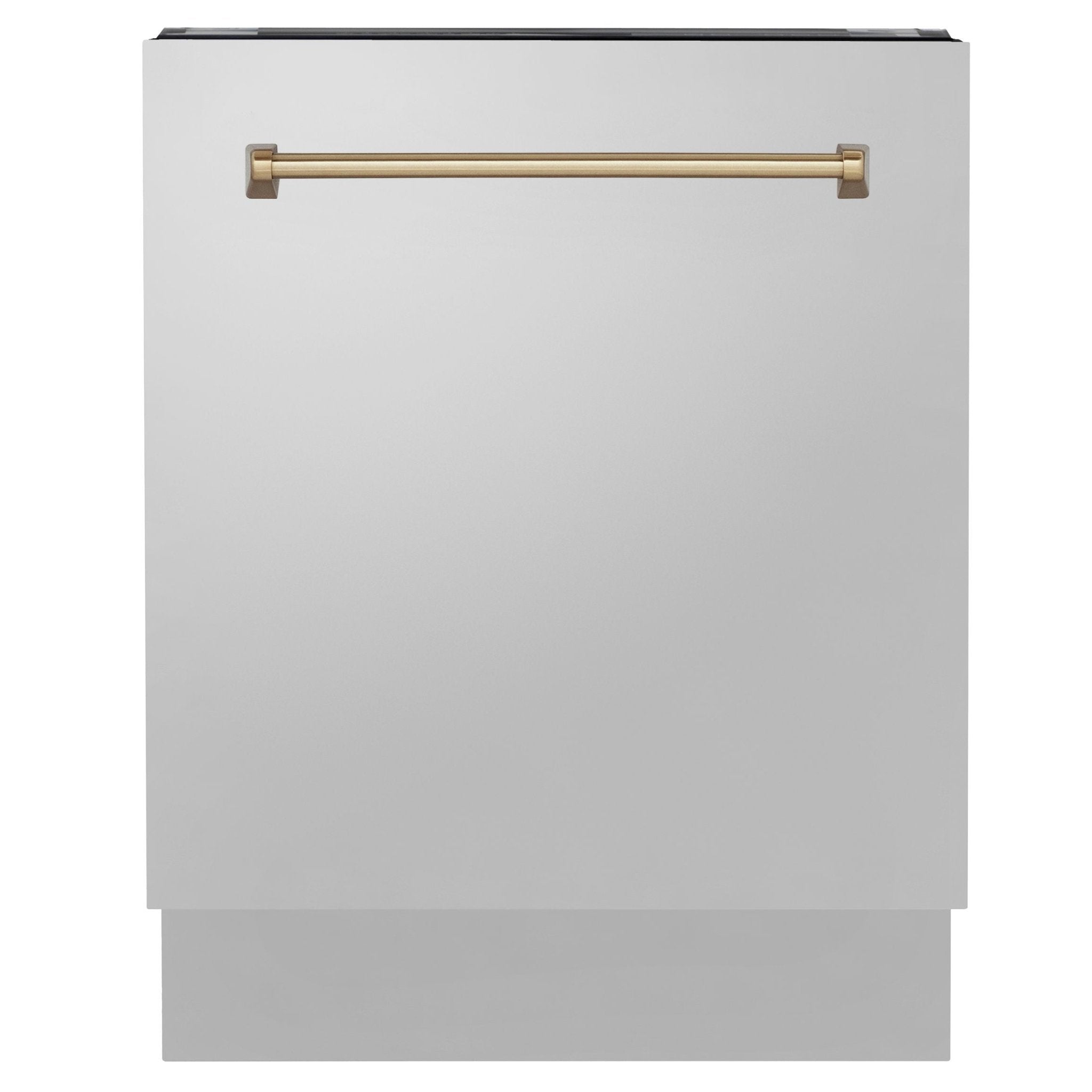 ZLINE Autograph Series 24 inch Tall Dishwasher in Black Stainless Steel with Champagne Bronze Handle, DWVZ-BS-24-CB - Smart Kitchen Lab