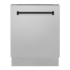 ZLINE Autograph Series 24 inch Tall Dishwasher in DuraSnow® Stainless Steel with Matte Black Handle, DWVZ-SN-24-MB - Smart Kitchen Lab