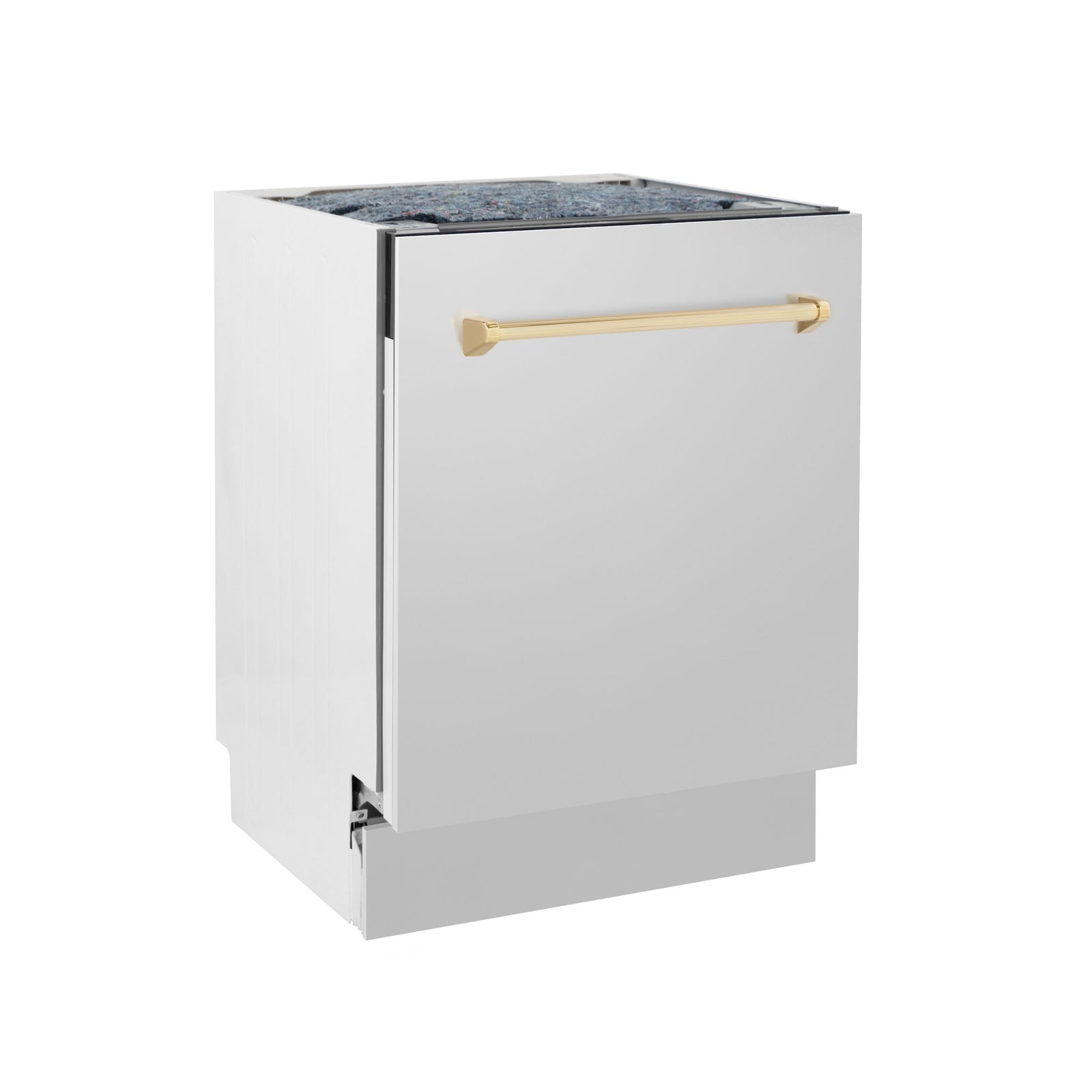 ZLINE Autograph Series 24 inch Tall Dishwasher in Stainless Steel with Gold Handle, DWVZ-304-24-G - Smart Kitchen Lab