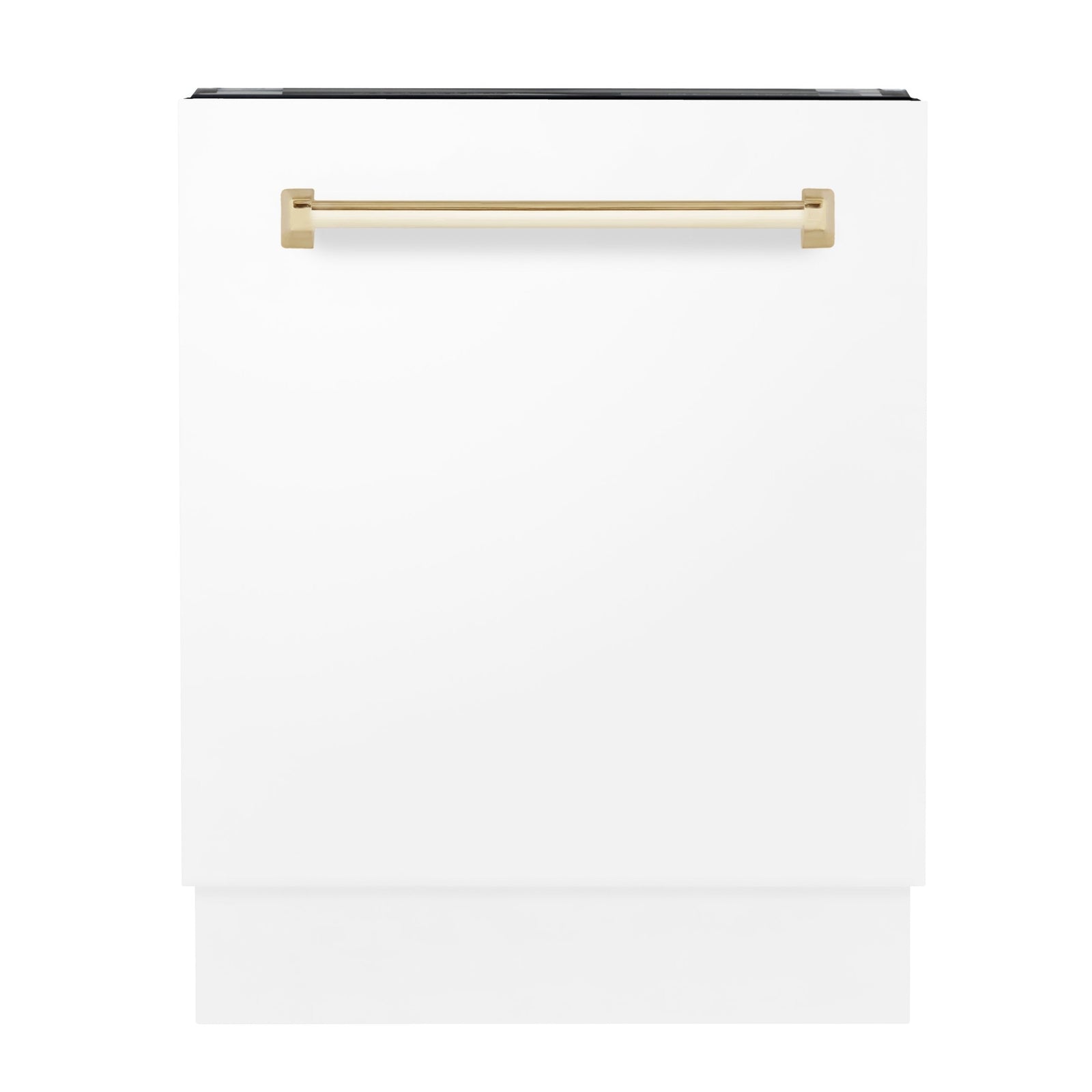 ZLINE Autograph Series 24 inch Tall Dishwasher in White Matte with Gold Handle, DWVZ-WM-24-G - Smart Kitchen Lab