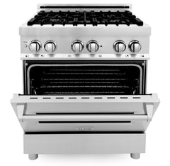 ZLINE Kitchen and Bath 30 in. Professional Gas Burner, Electric Oven Stainless Steel Range, RA30 - Smart Kitchen Lab