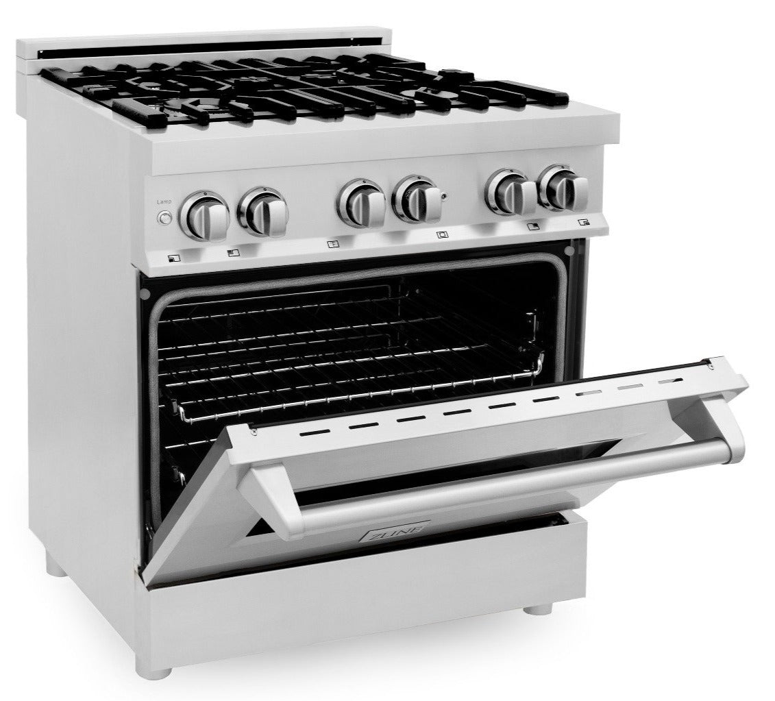 ZLINE Kitchen and Bath 30 in. Professional Gas Burner, Electric Oven Stainless Steel Range, RA30 - Smart Kitchen Lab