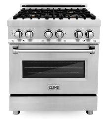 ZLINE Kitchen and Bath 30 in. Professional Gas Burner, Electric Oven Stainless Steel Range, RA30 - Smart Kitchen Lab