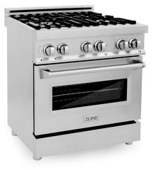 ZLINE Kitchen and Bath 30 in. Professional Gas Burner, Electric Oven Stainless Steel Range, RA30 - Smart Kitchen Lab