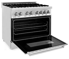 ZLINE Kitchen and Bath 36 in. Professional Gas Burner/Electric Oven Stainless Steel Range, RA36 - Smart Kitchen Lab