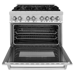 ZLINE Kitchen and Bath 36 in. Professional Gas Burner/Electric Oven Stainless Steel Range, RA36 - Smart Kitchen Lab